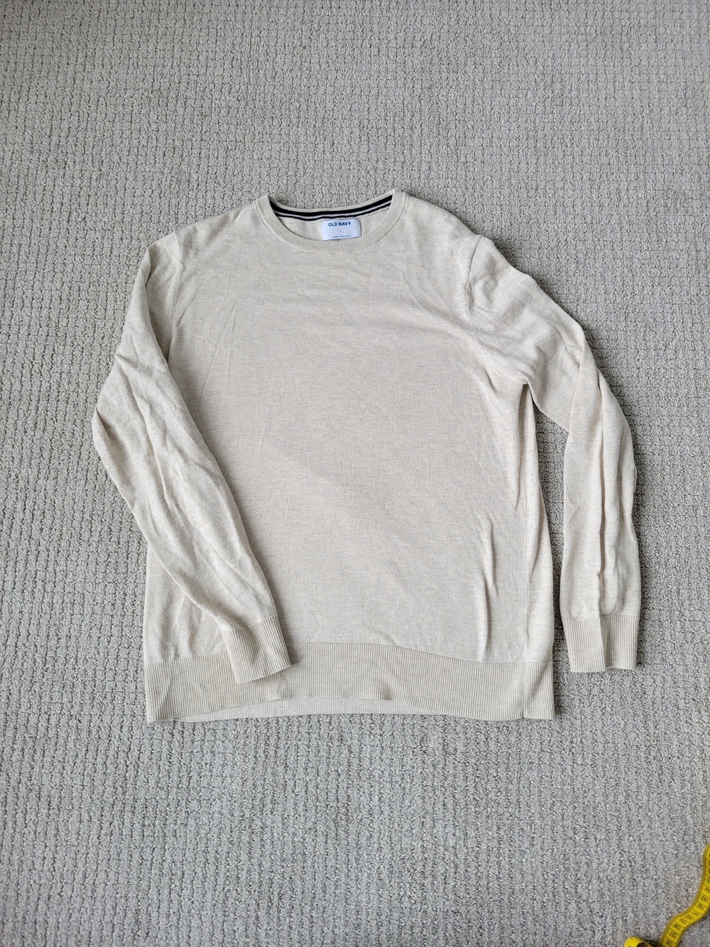 Old Navy Men's Crewneck Sweater in Light Beige